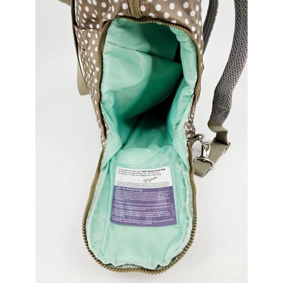Sarah Wells Kelly Convertible Breast Pump Bag Backpack Gray Polka Dot - Picture 7 of 15